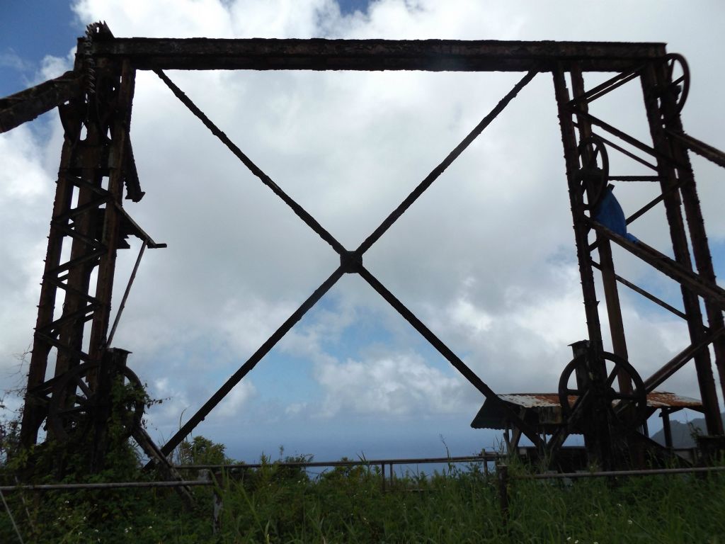 Ruins of the cable car tramway station which used to bring passengers up from Pago Pago some 1,600 feet below: