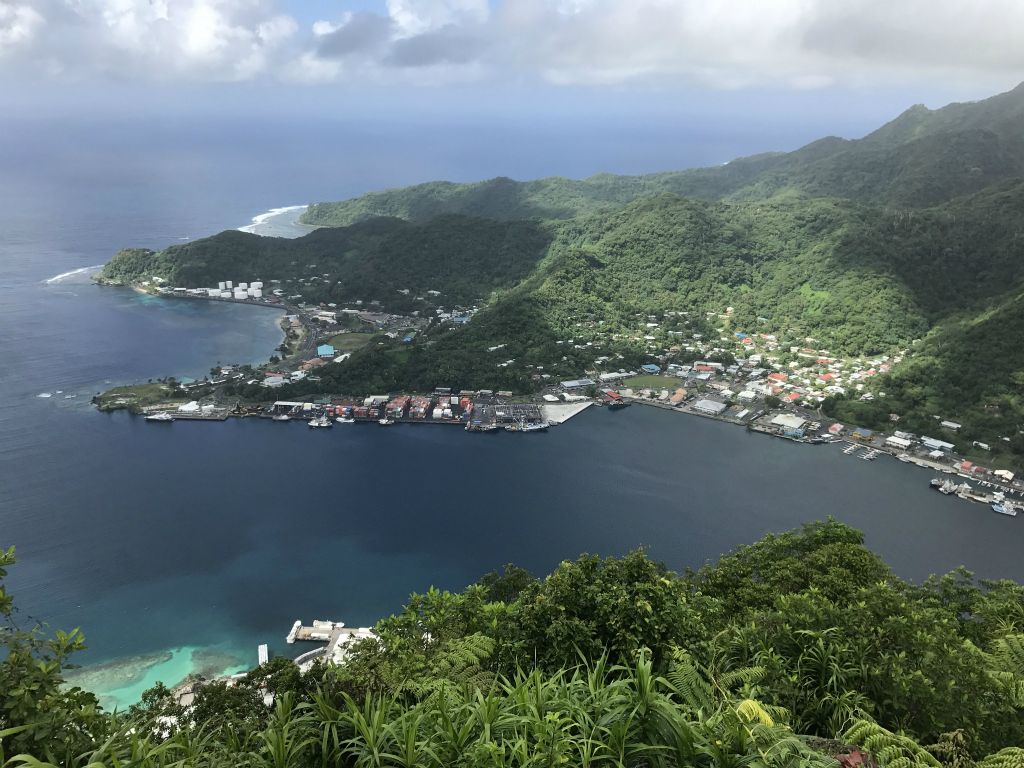 The Main Dock of Pago Pago Harbor can be seen along the water's edge: