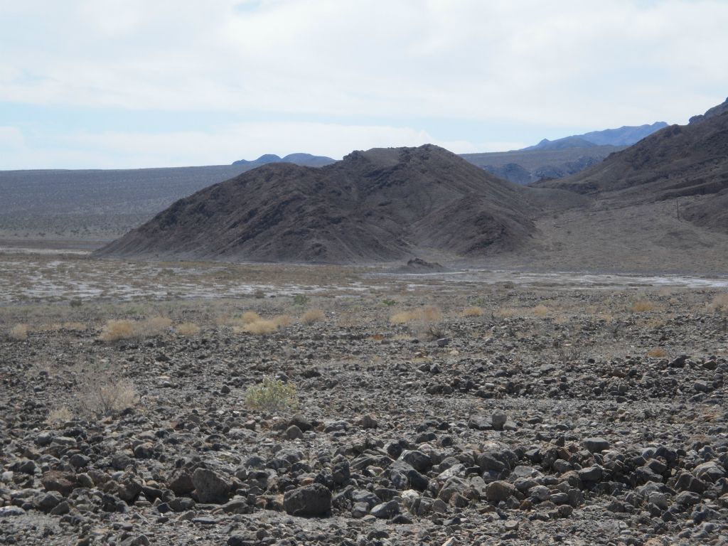 West Side Borax Camp site is at the base of this small hill: