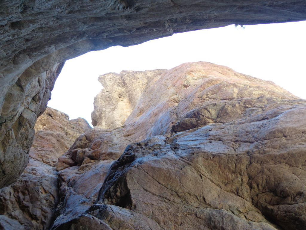 Looking straight up out of the early slot at the towering walls: