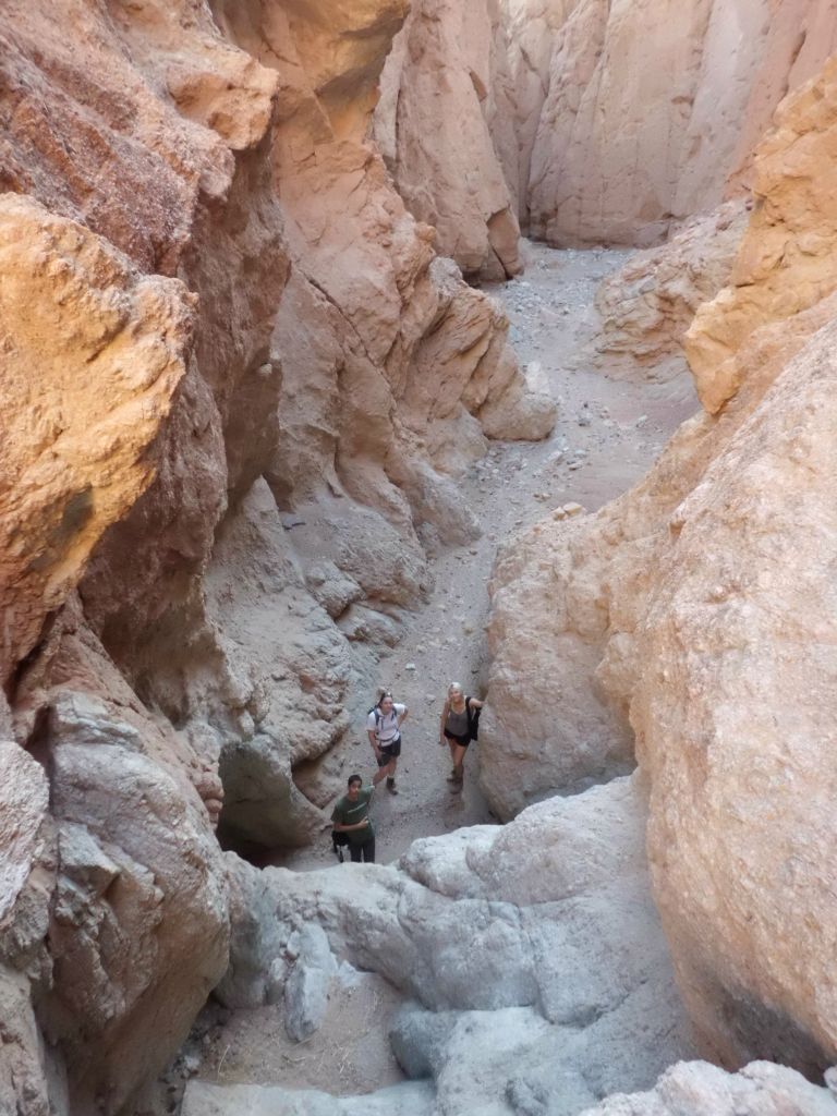 Looking back down into The Room at our hikers from the top of the dry fall: