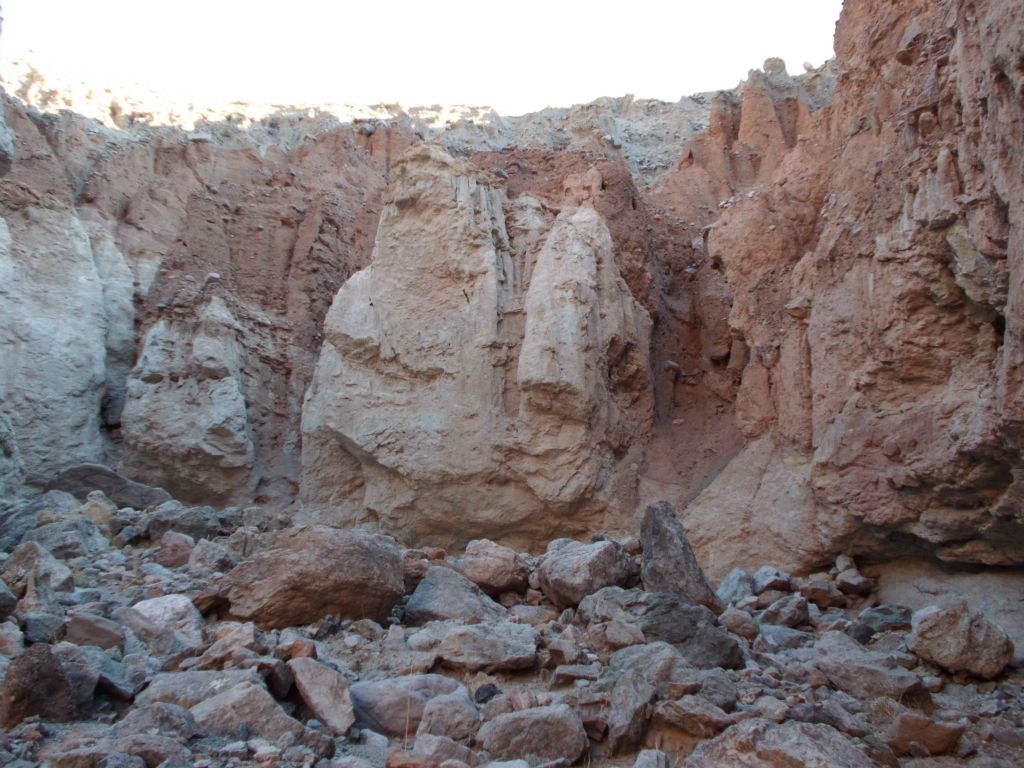 There is a rock slide area which needs to be crossed over: