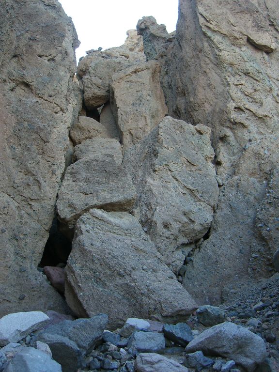 The first official slot was difficult to get in, as we had to climb and crawl through a boulder jam: