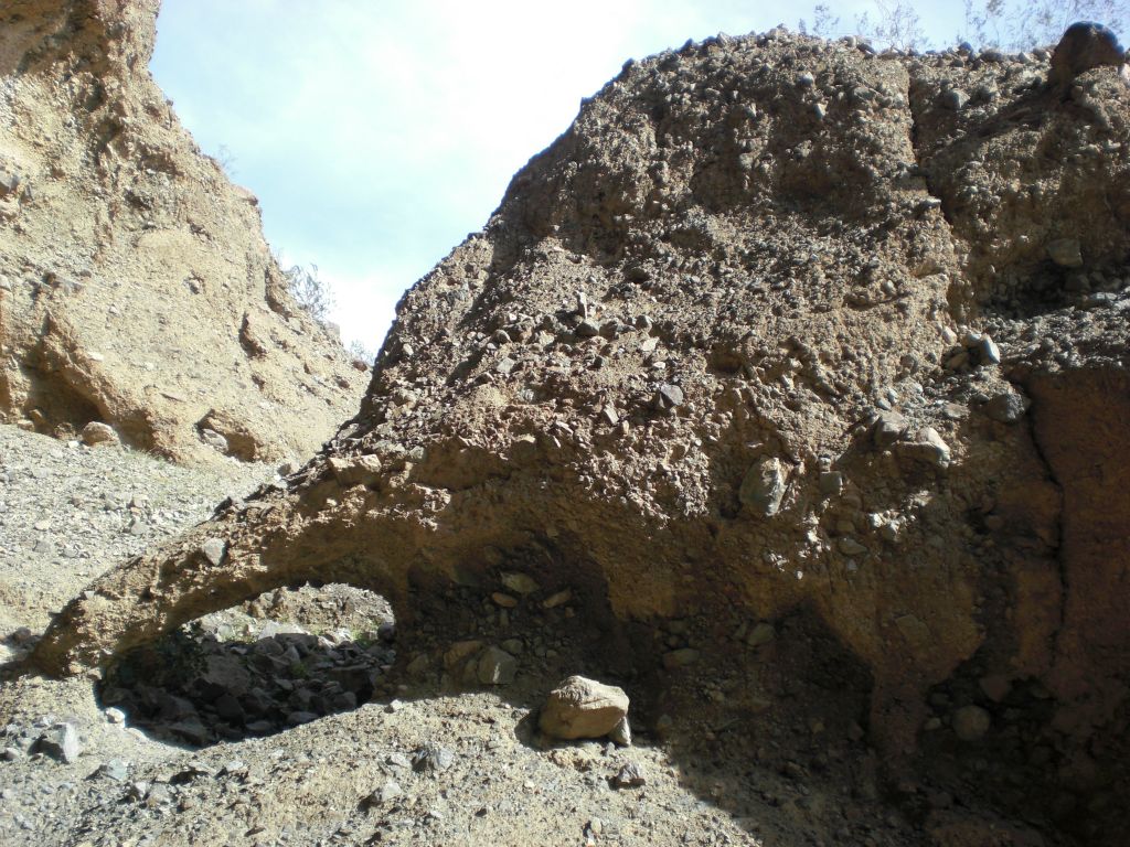 Around the corner we looked back and were surprised to see a small arch that has eroded away to look like the trunk of an elephant's head: