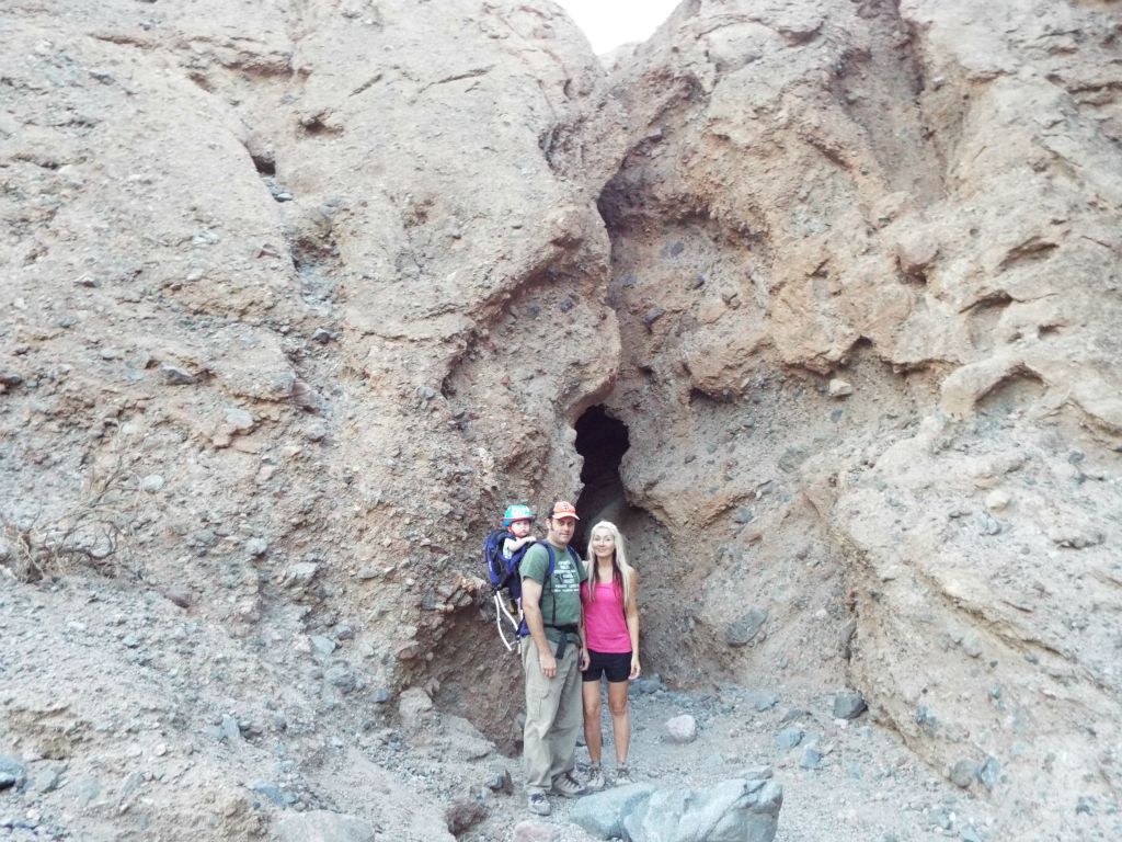 Steve, Daria, and Stefan standing at the entrance to Slot #2 a little farther up the main canyon in November 2013: