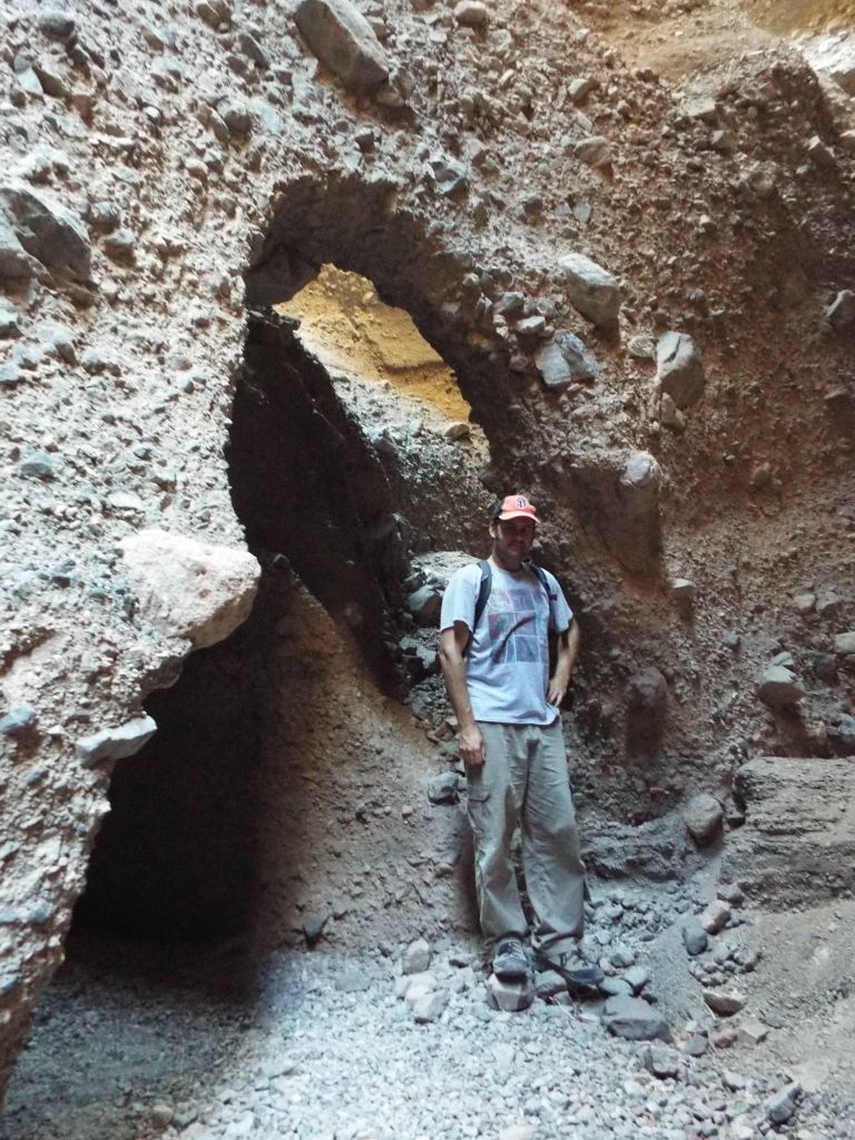 A picture of Steve next to Slot #3 Bridge during his Natural Bridges Trip of November 2013: