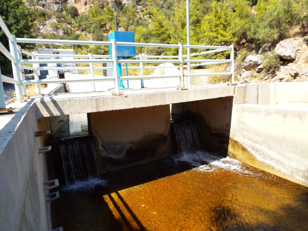 This is part of the water collection system which pipes water in from an area beyond the end of the lower gorge in the bamboo valley: