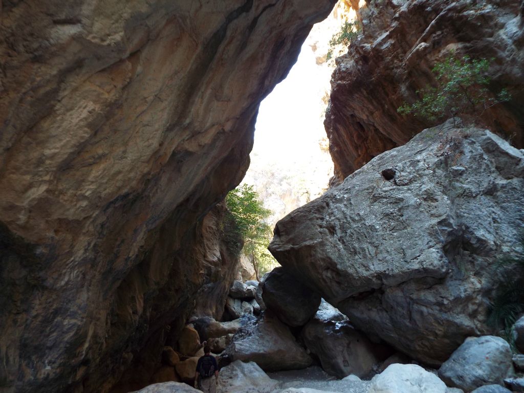 Look how small Gary is in the picture in comparison to the canyon walls and huge boulders: