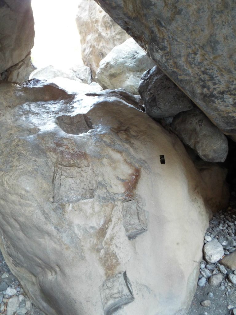 The first example of Crete's "Moki steps".  Some would call these steps helpful, while others would call them vandalism.  I lean towards the latter as I prefer to see a canyon in its natural beauty: