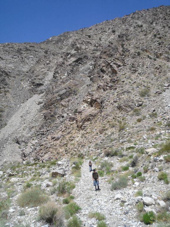 This picture was taken in between Brewery Spring and Marvel Canyon.  It is very representative of what this portion of the hike is like -- high canyon walls, no shade, and a very steep climb: