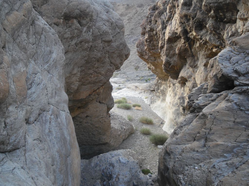 Looking back down the dry fall and past the grotto to the entrance: