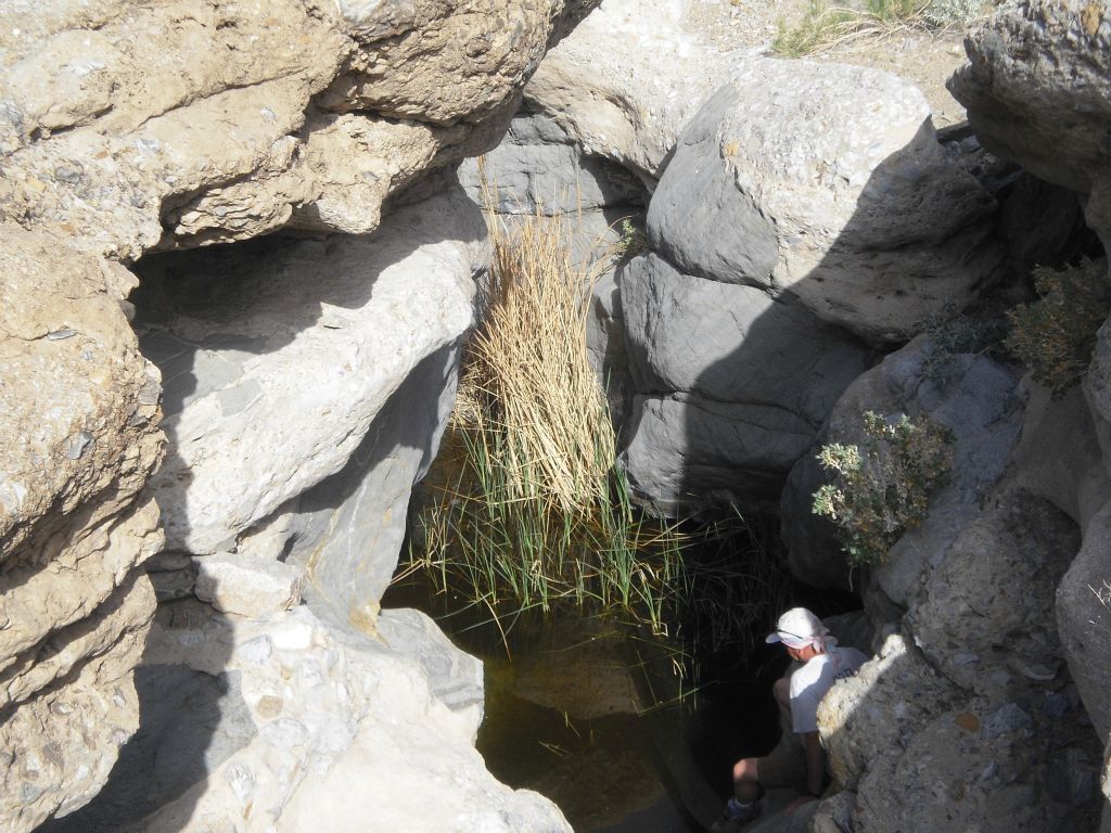 Shawn dropping down into a plunge pool (not the main one) we came across which we were not expecting: