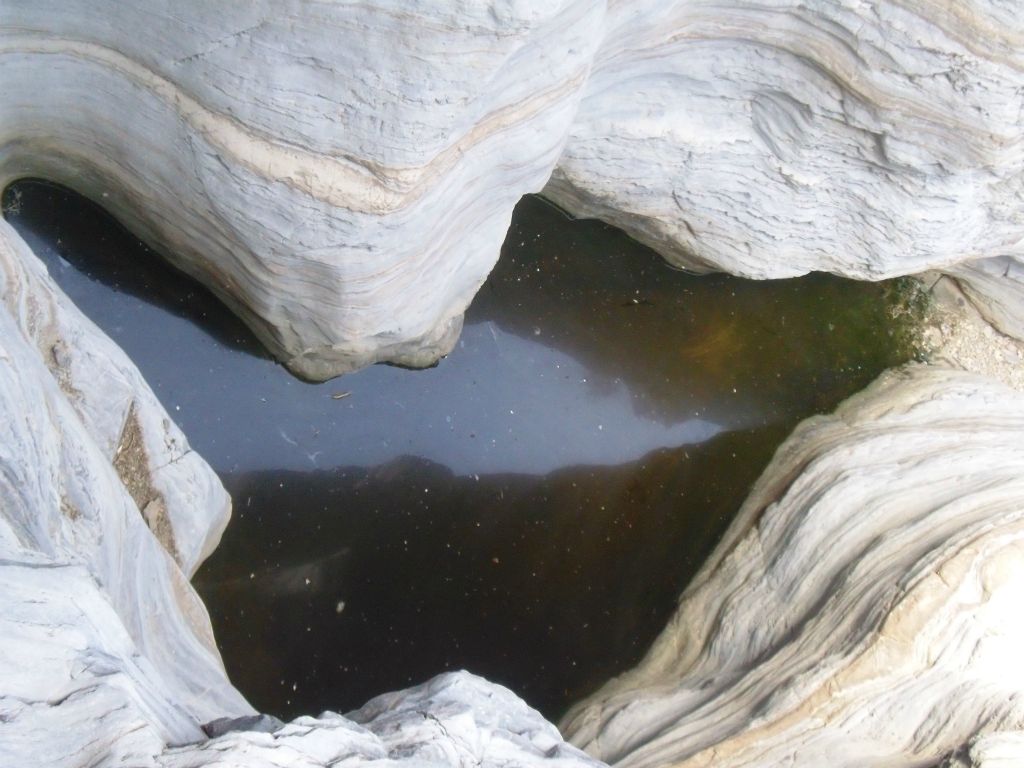 The rest of us knew our limits and used the bypass.  Here we are at the top of the Plunge Pool and looking back down at it: