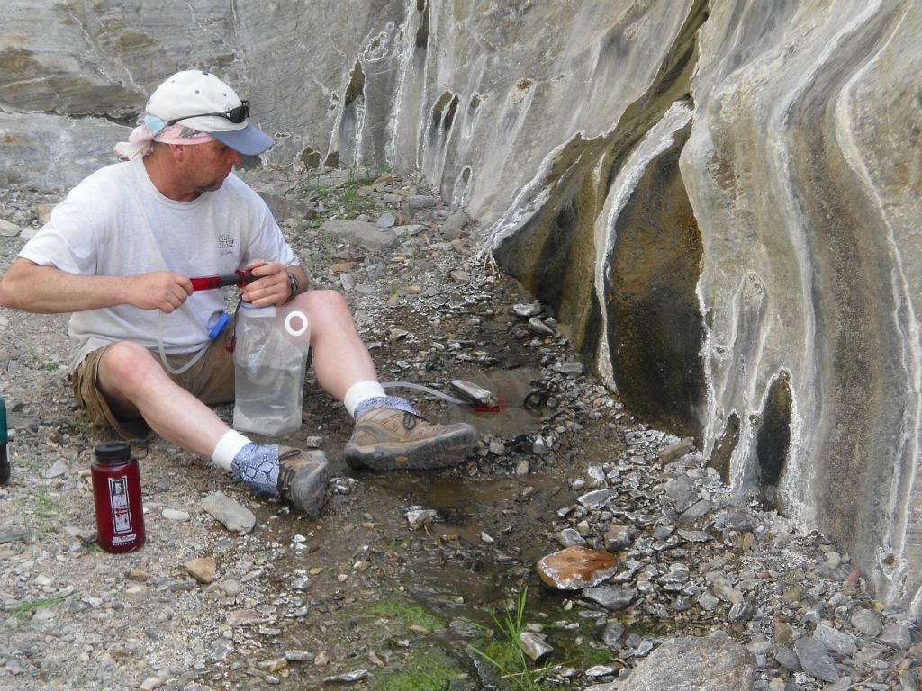 On the way back, Shawn stopped at Lower spring to pump some more water for the group: