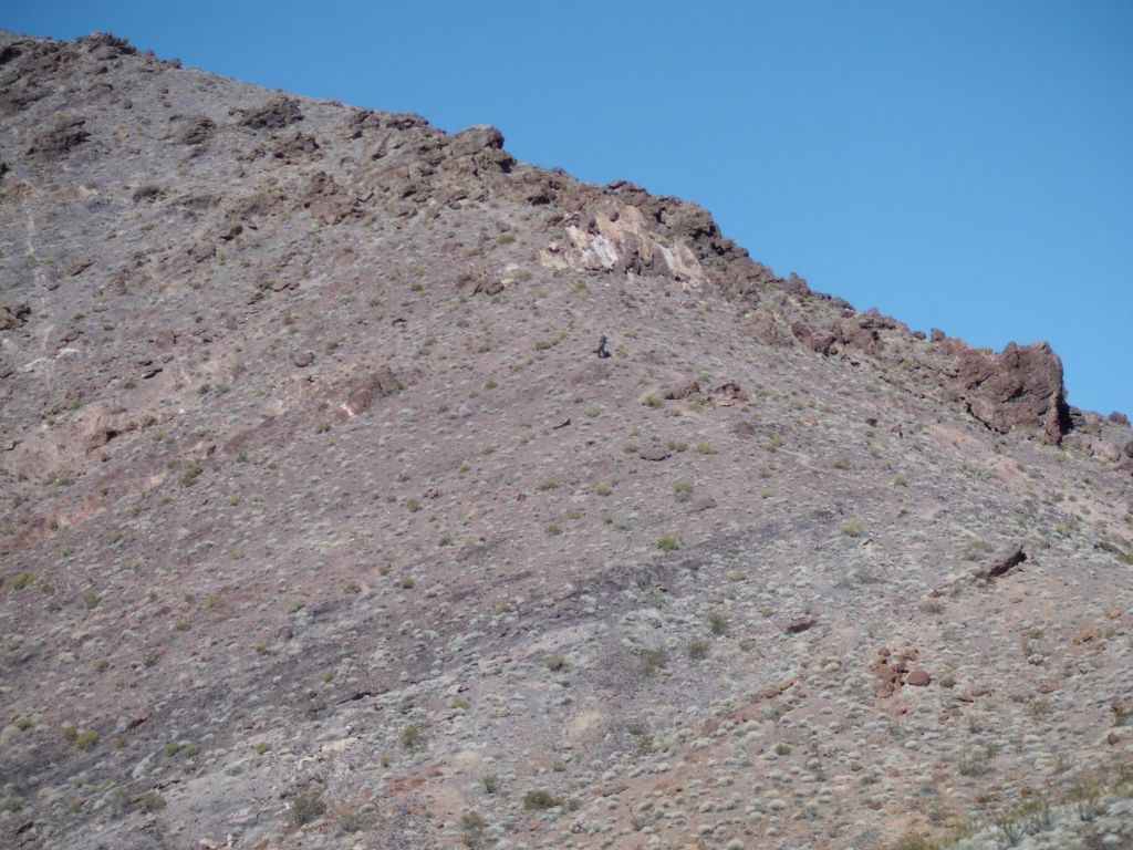 My friend Tobin was hiking at a faster pace.  He can be seen up the hillside in the distance: