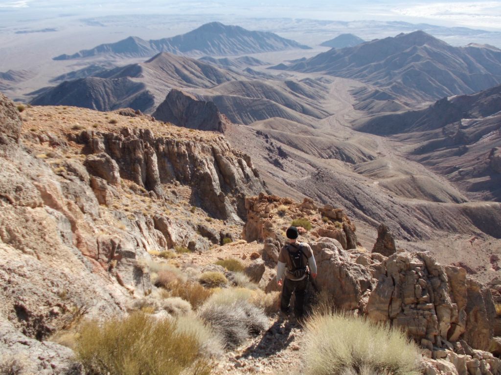 Tobin surveying the scrambling route we were heading towards: