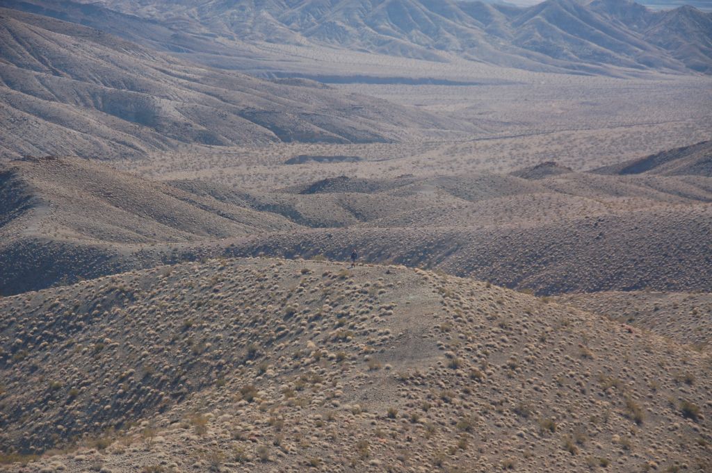 He took this picture looking back at Steve hiking below: