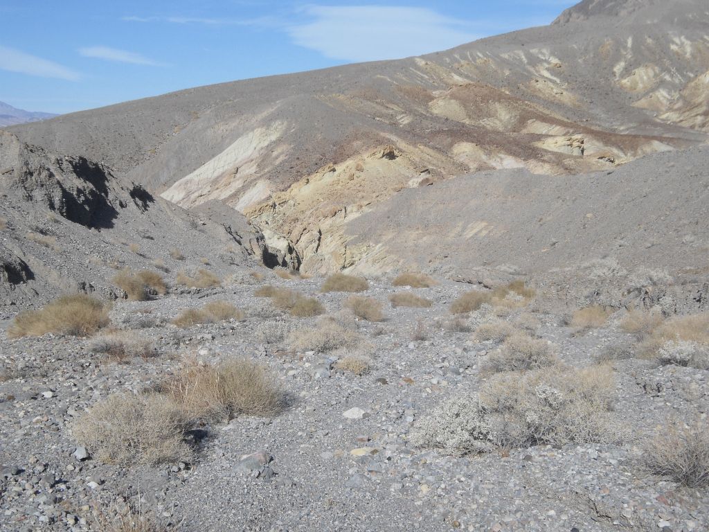 Looking down the wash that we dropped into: