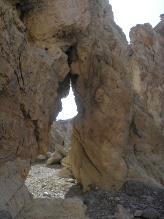 Looking through the natural bridge towards the direction we came from.  I don't count this as one of the major natural bridges of the park due to its location in the wash, but it is quite large: