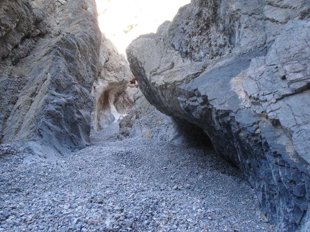 The canyon floor through the 1st narrows was really deep gravel.  The going was slow, but that didn't matter because we were enjoying it so much that we forgot we were on a hike: