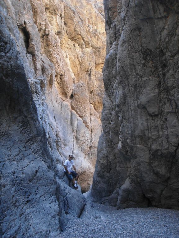 Steve stops at this spot to have his picture taken in Palmer Canyon: