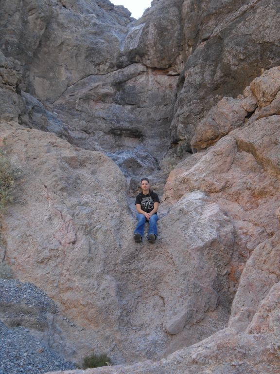 Tiffany took a break on this rock to rest for a few minutes: