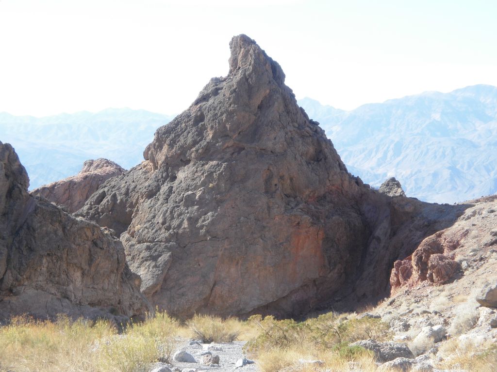 Looking back towards the 2nd Narrows, this cinder cone rock formation really stands out: