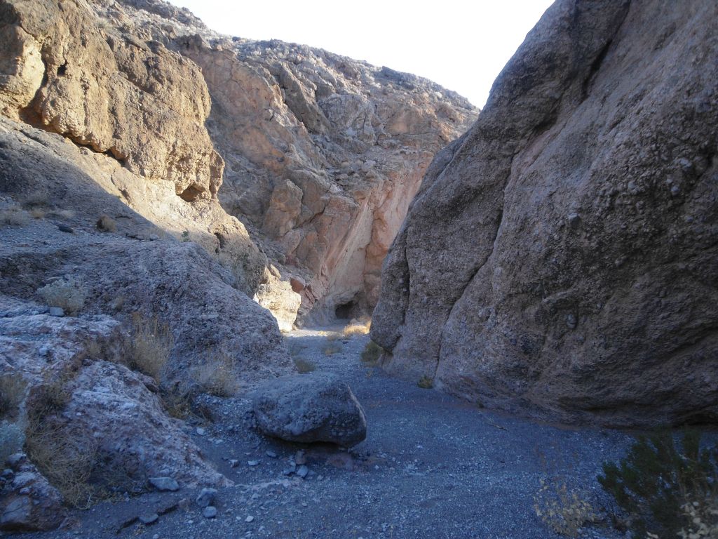 Up ahead, the red walls of the 2nd Narrows can be seen: