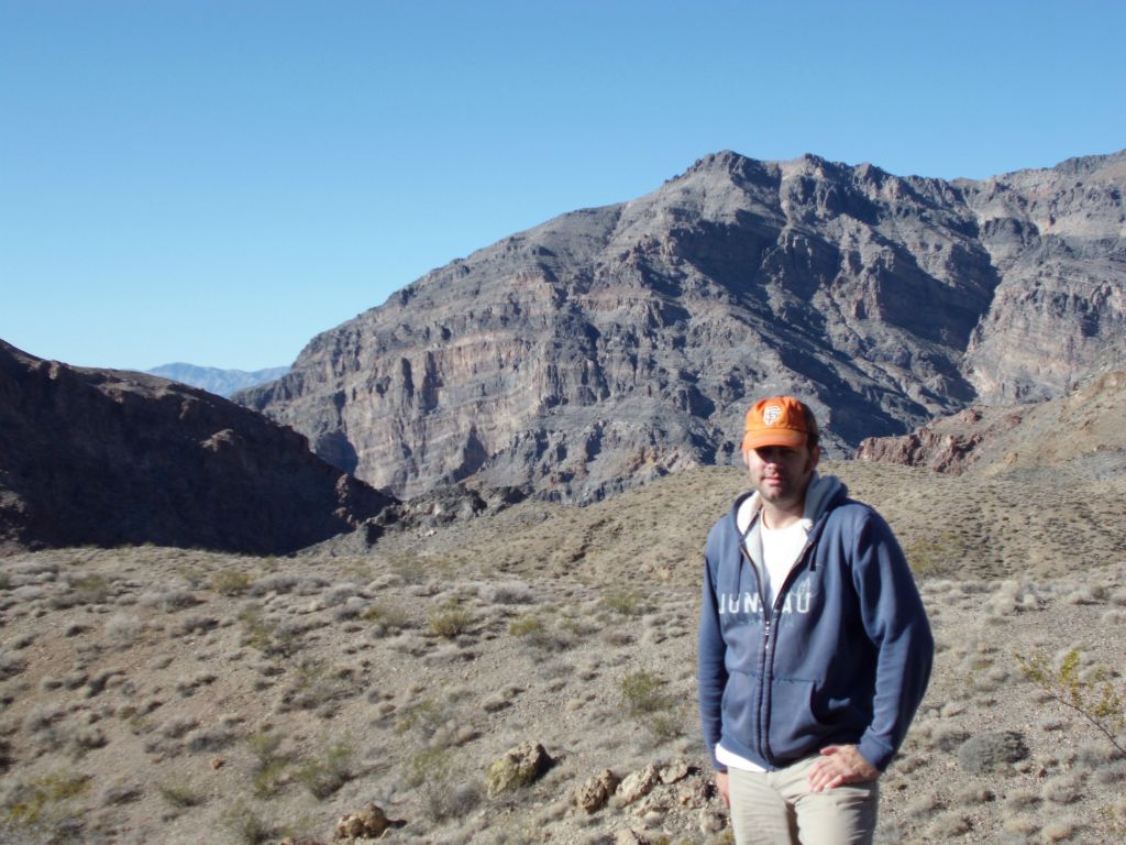 Steve standing on the Fall-Titus Divide (4,750 feet in elevation and 2 miles from the start) overlooking Fall Canyon.  There is also a nice view of Mount Palmer from this spot, we just forgot to take a picture of it.  I guess you'll have to come here yourself to see it: