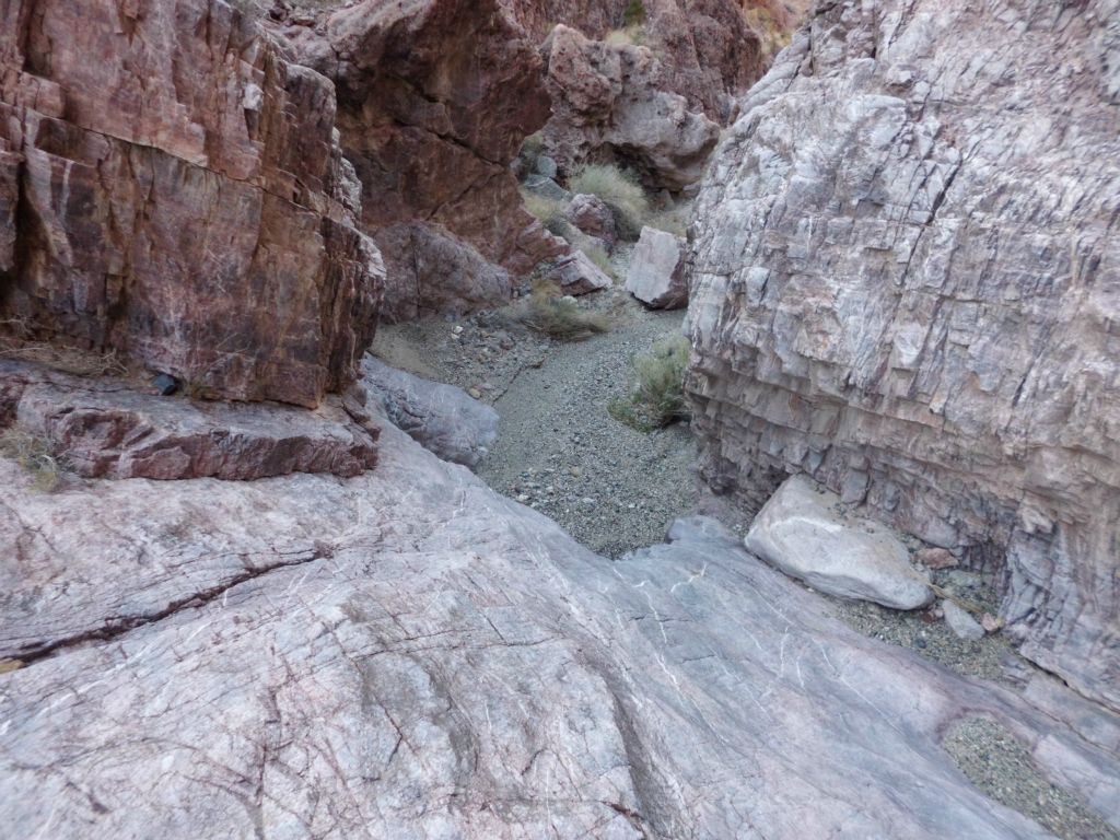 A very pretty polished dry fall in the midst of the side canyon narrows: