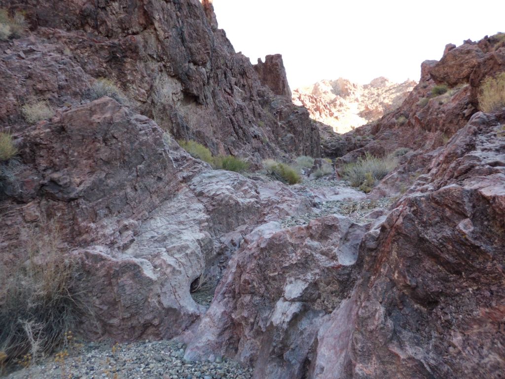 Looking back up as we continued through this narrow section: