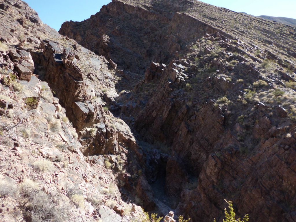 This was taken looking back into the final portion of the side canyon that we came down.  Notice how steep and intimidating it looks: