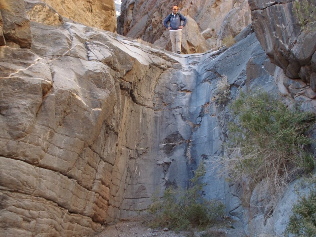 A short time later, Steve is standing at the top of the 2nd dry fall of Fall Canyon.  It was one of those rare times when I was able to make it up a major dry fall without having to use a bypass: