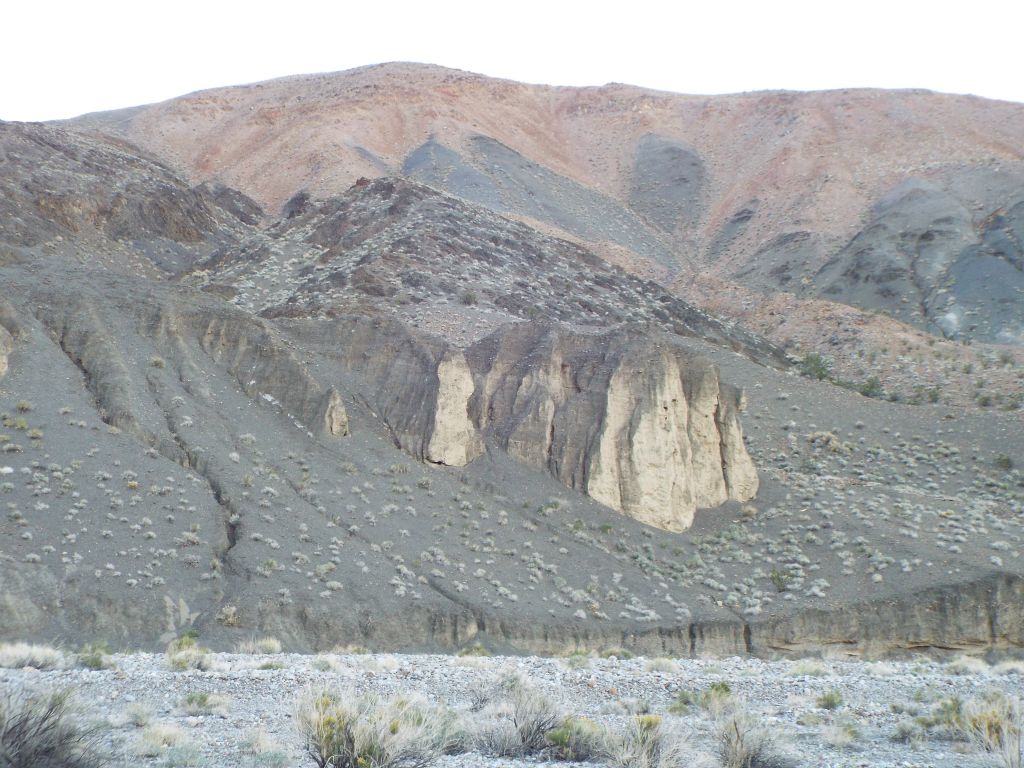 Looking up at some interesting formations on the hillside: