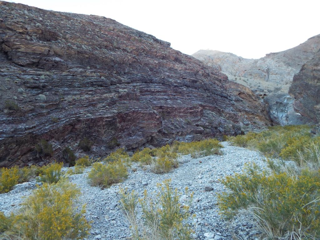 The left canyon wall leading up to the 1st obstacle had a rugged texture: