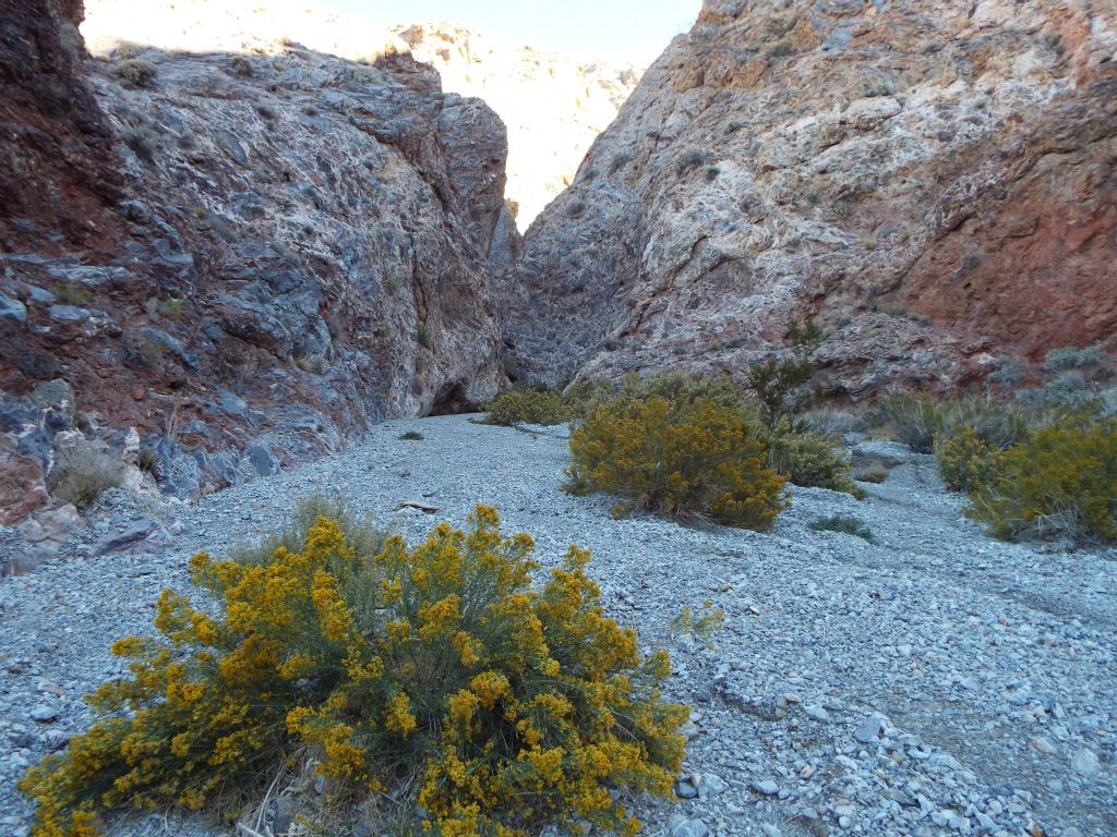 Shortly past that last viewpoint is the steep and somewhat exposed spur trail to Grand View Arch.  Due to space limitations, that spur trail is covered in a separate report.  Over an hour later, we continued hiking up canyon as seen here: