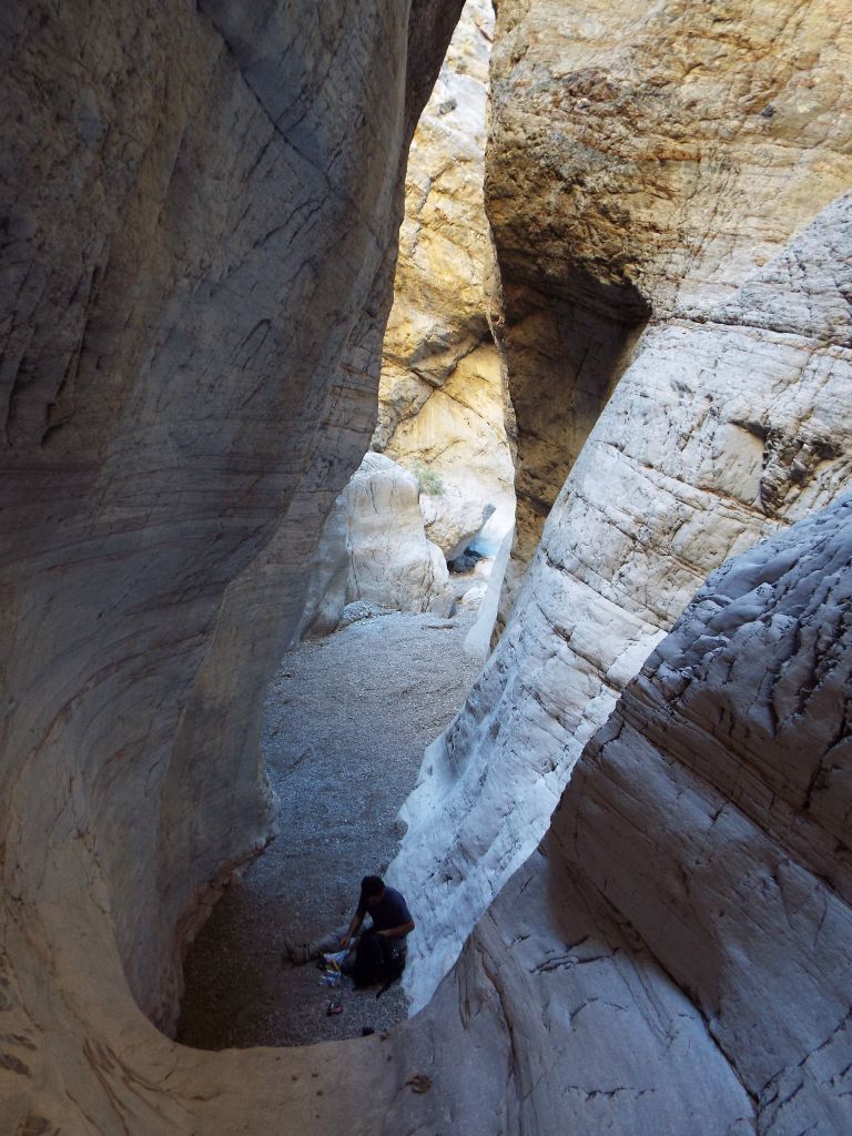 I made it up and over the 2nd obstacle dry fall.  But the stacked rocks weren't much help and many people will have to turn around right here: