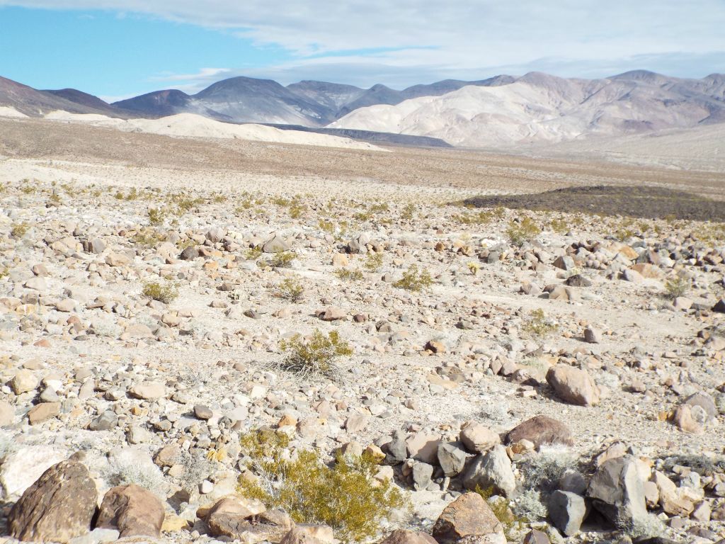 Looking to the north farther up Steel Pass Road.  The hills on the left are actually in the Tafoni Canyon area: