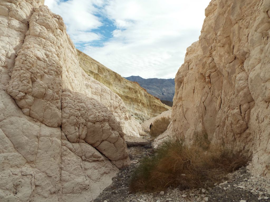 Looking back and seeing Tobin peek around the corner as he hiked up the side canyon: