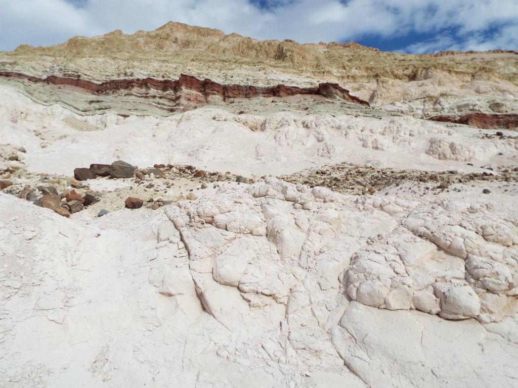 Above this area was a tremendously colorful and beautiful hillside with streaks of maroon red and light green: