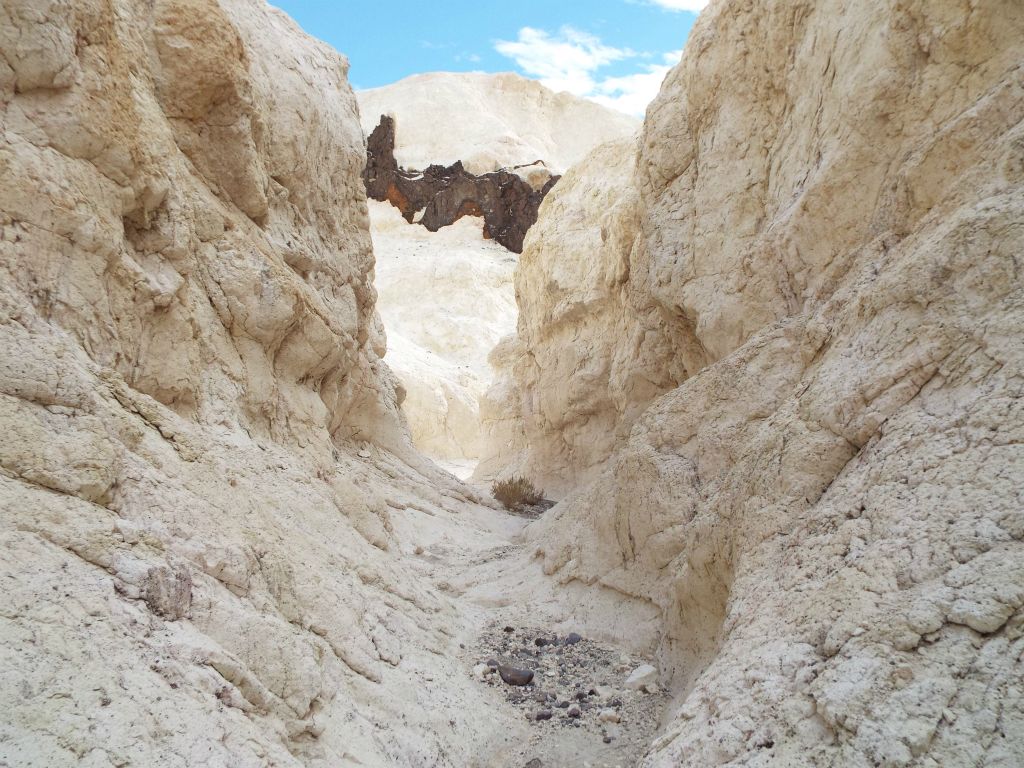 Sections of darker rock were also prominent high on the hillsides: