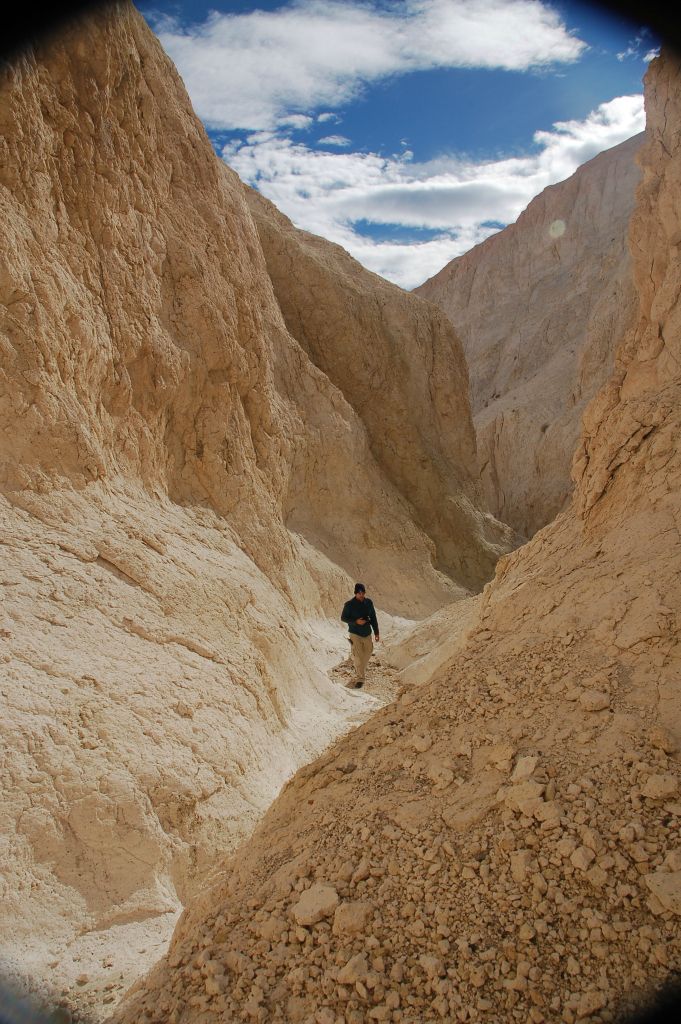 Tobin snapped this picture of me hiking through the upper narrows: