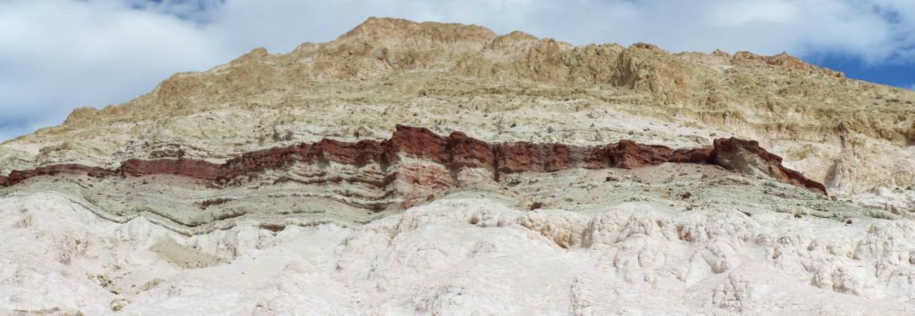 Panoramic showing the colorful cliffs which rival Red Amphitheater for beauty: