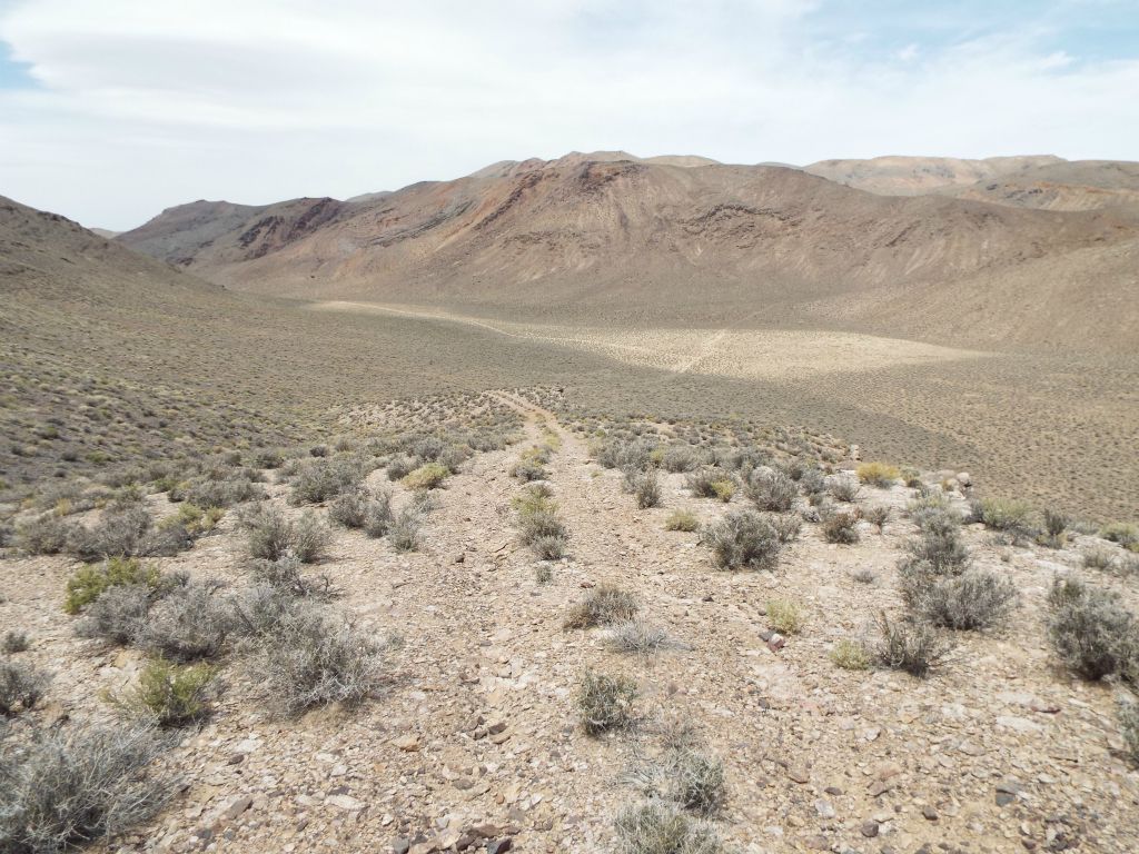 The old road (now a hiking trail) turned sharply to the left and began a more gradual descent: