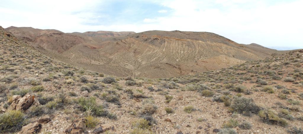 Panoramic showing the valley which separates the 2nd and 3rd ridges: