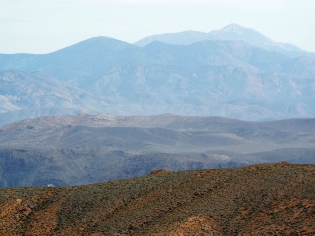 Wildrose Peak dominates the left side of the picture and Telescope Peak the right side: