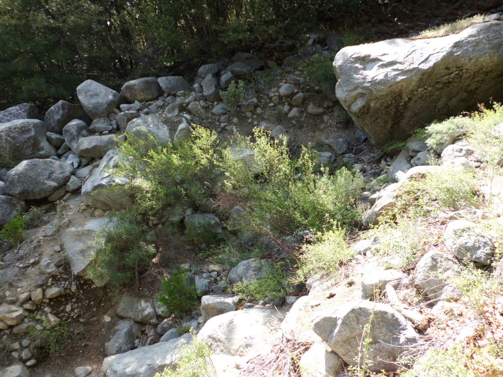 This is the 1st washout of the Rockslides Trail, an area where the old road was washed away by flooding over the years: