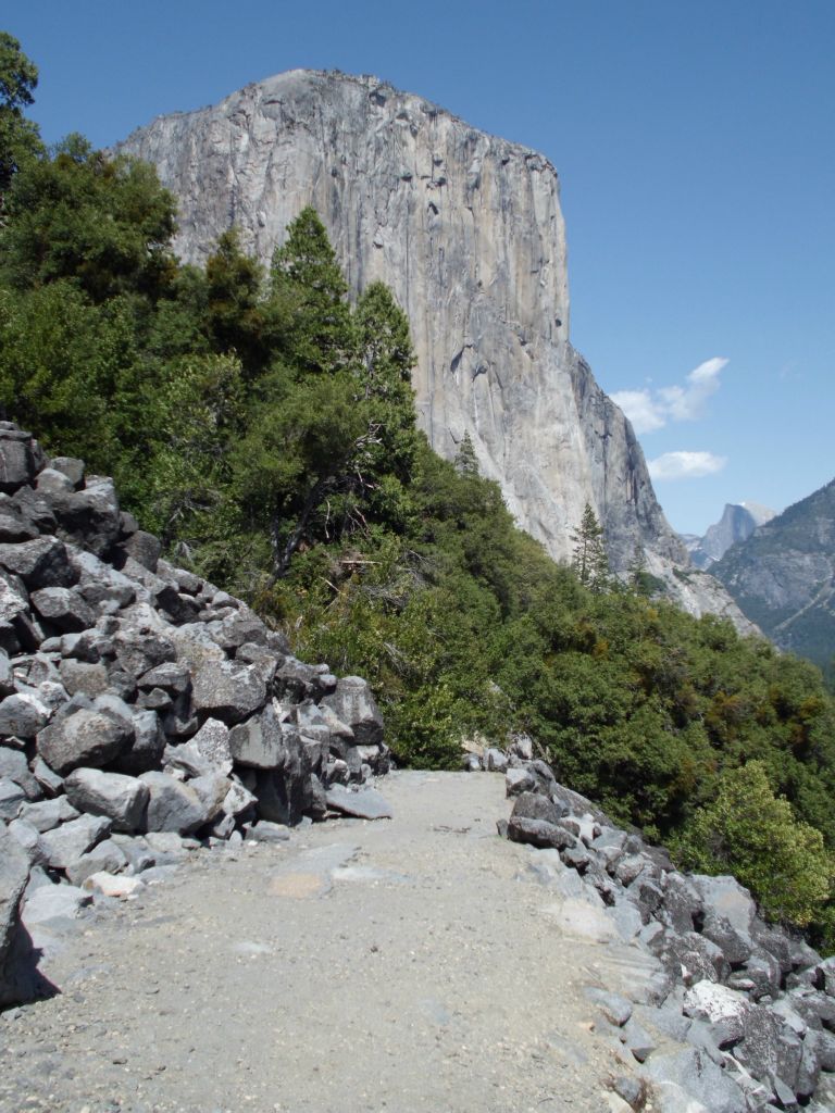 The open areas as we passed through rockslides provided great views of El Capitan: