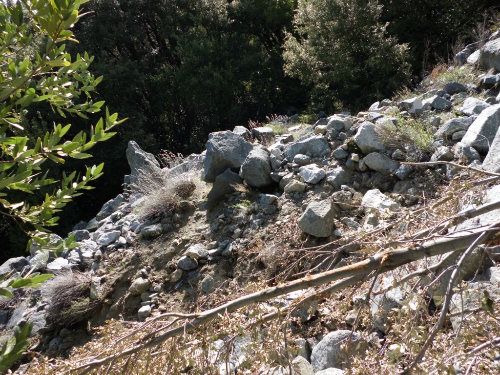 We next ran into this major washout on lower switchback: