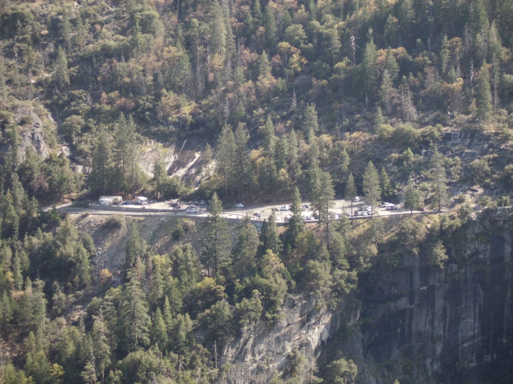 Once again we could see all of the tourists at Tunnel View across the valley: